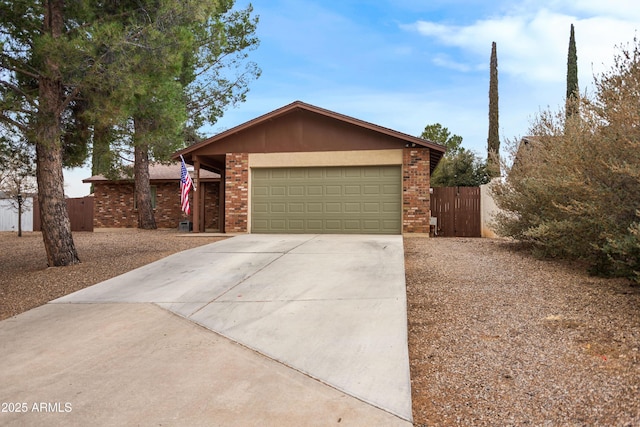 single story home featuring a garage