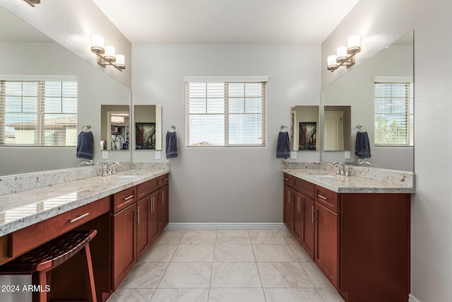 bathroom with a wealth of natural light and vanity