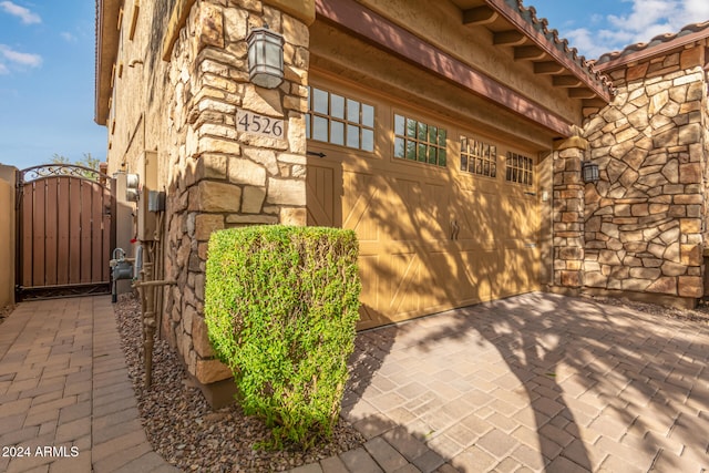 view of home's exterior featuring a garage