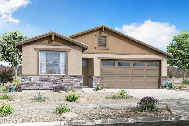 view of front facade featuring a garage