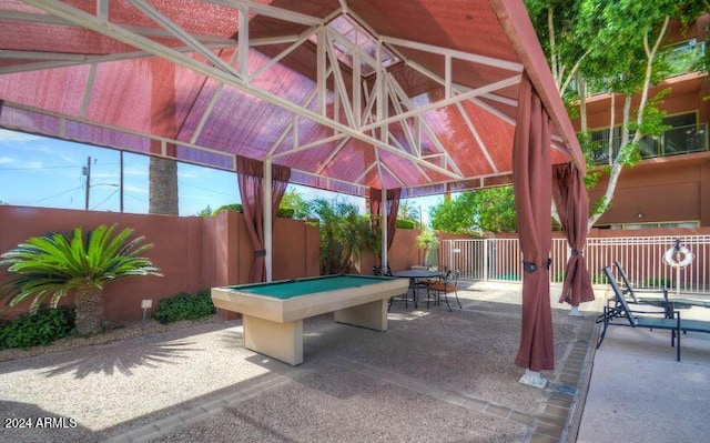 view of patio / terrace featuring a gazebo