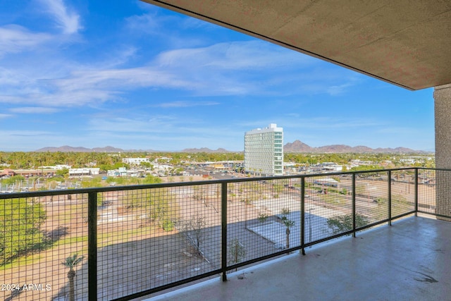 balcony with a mountain view