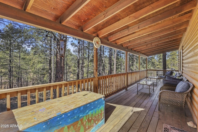 deck with an outdoor hangout area