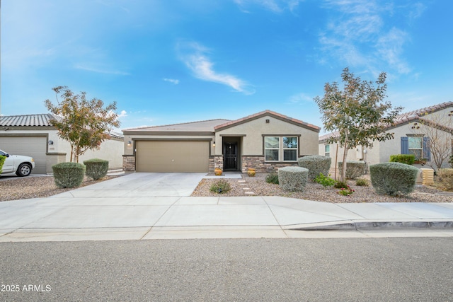 view of front of house with a garage