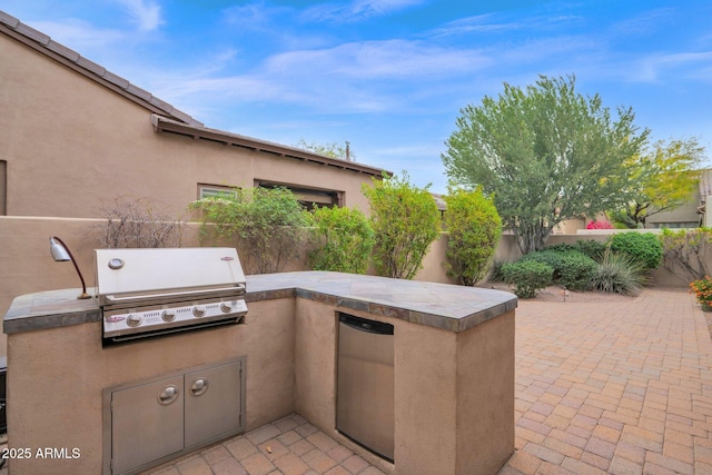 view of patio / terrace with a grill and exterior kitchen