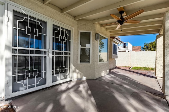 view of patio / terrace with ceiling fan