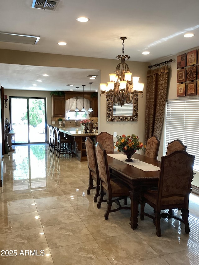 6540 E Wildcat Dr, Cave Creek, AZ 85331 - dining room with recessed lighting and a chandelier