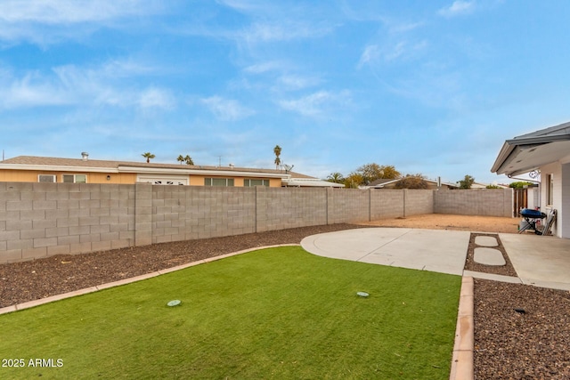 view of yard featuring a patio area