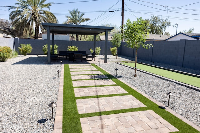 view of yard with a patio area