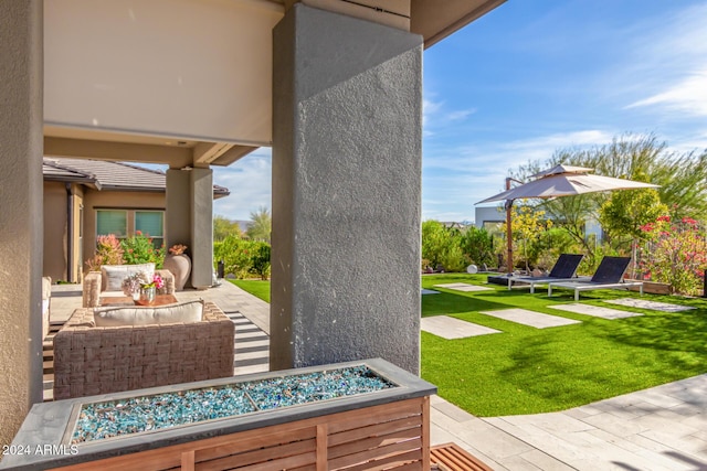 view of patio / terrace with an outdoor hangout area