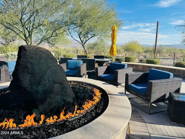 exterior space with an outdoor hangout area