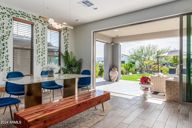 doorway to outside featuring light hardwood / wood-style flooring