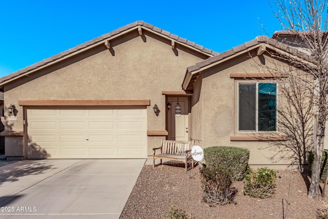 view of front of home with a garage