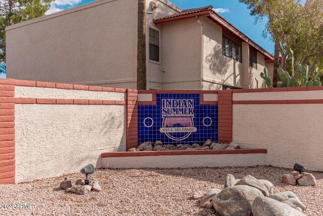 view of community sign