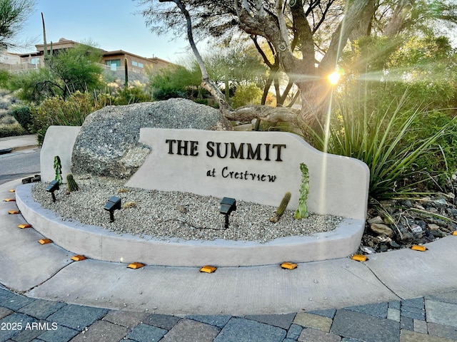 view of community sign