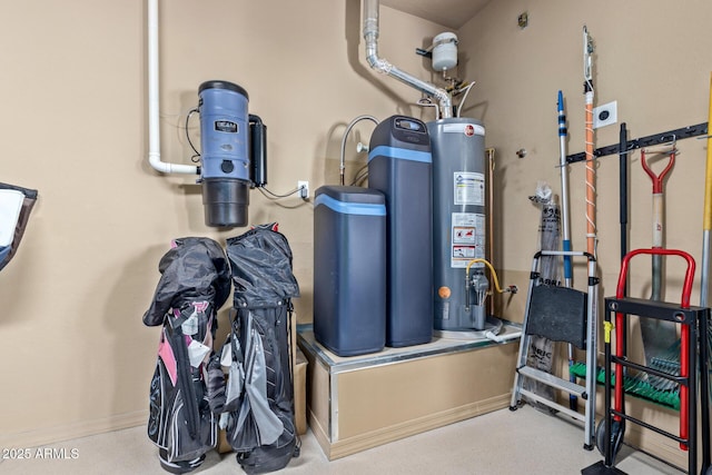 utility room featuring gas water heater