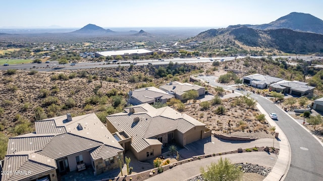 drone / aerial view with a mountain view