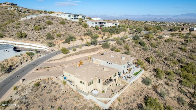 drone / aerial view with a mountain view