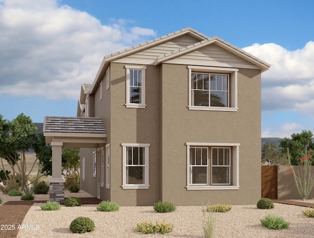 view of front of home featuring stucco siding