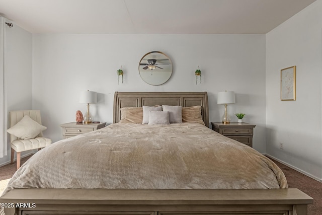 bedroom with carpet and baseboards