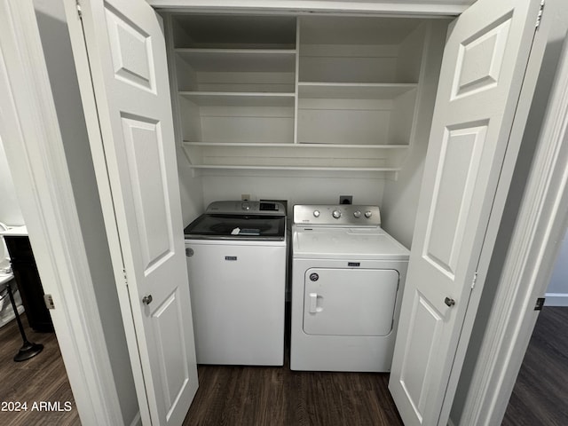 14000 N 94th St Unit 1037, Scottsdale, AZ 85260 - clothes washing area with separate washer and dryer, dark wood-style flooring, and laundry area