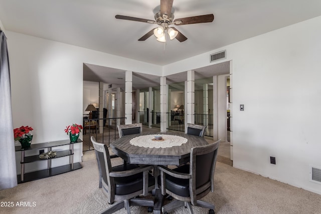 8540 N 43rd Dr, Glendale, AZ 85302 - dining area with light carpet and ceiling fan