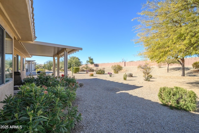 view of yard with a patio area