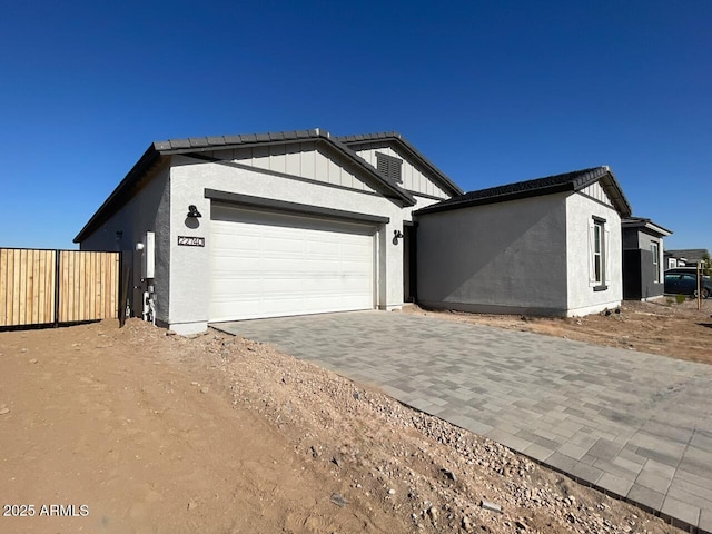 view of home's exterior with a garage