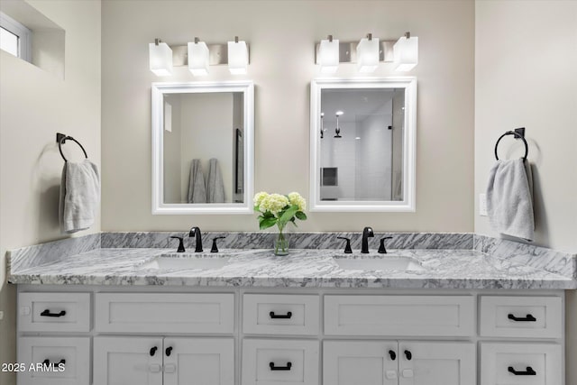 5707 N 12th Pl, Phoenix, AZ 85014 - bathroom featuring double vanity and a shower