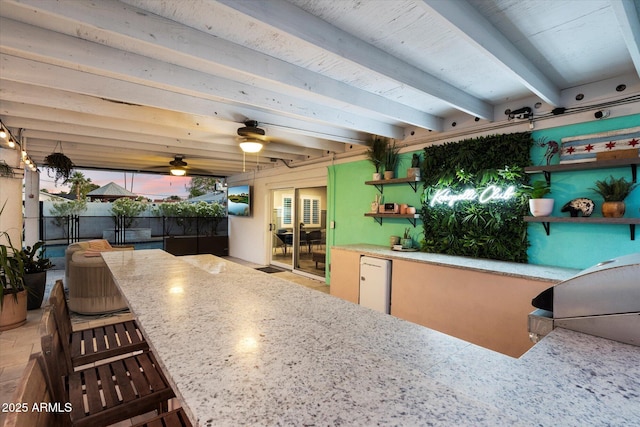 5707 N 12th Pl, Phoenix, AZ 85014 - view of patio / terrace featuring a ceiling fan and grilling area