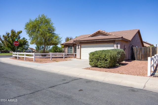 view of front of home featuring a garage