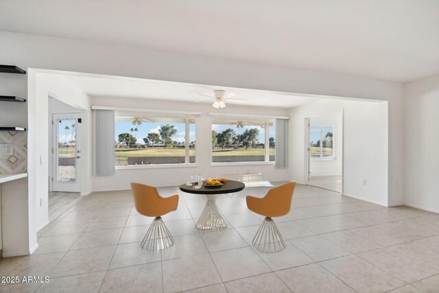 view of tiled dining space