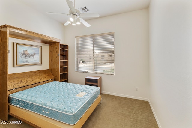 4540 E Mia Ln, Gilbert, AZ 85298 - bedroom featuring a ceiling fan, baseboards, carpet floors, and visible vents