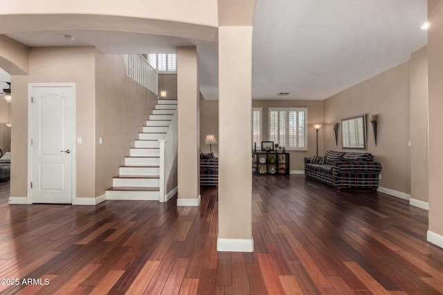 3065 E Harvard Ave, Gilbert, AZ 85234 - stairway with wood finished floors, arched walkways, and baseboards