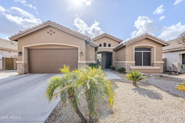 view of front of property featuring a garage