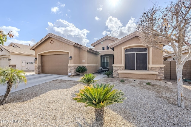 view of front of property featuring a garage