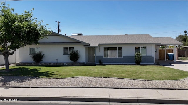 6610 N 15th Ave, Phoenix, AZ 85015 - single story home with fence, a front lawn, driveway, a carport, and roof with shingles