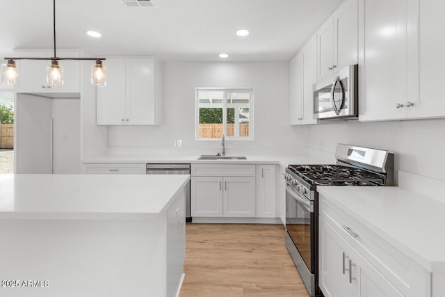 6610 N 15th Ave, Phoenix, AZ 85015 - kitchen with recessed lighting, white cabinets, appliances with stainless steel finishes, and a sink
