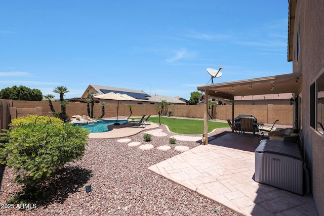 5744 E Jacaranda St, Mesa, AZ 85205 - fenced backyard with a patio