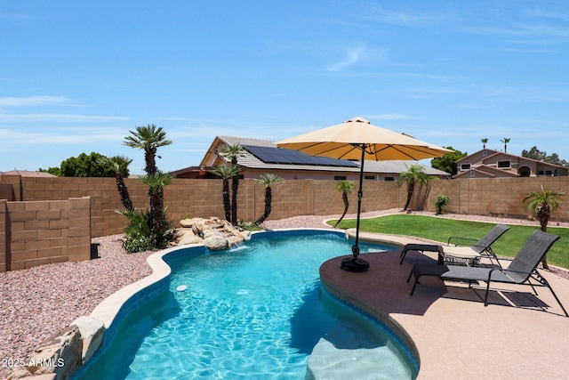 5744 E Jacaranda St, Mesa, AZ 85205 - view of pool featuring a fenced backyard and a patio