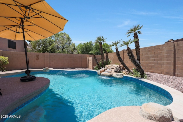 5744 E Jacaranda St, Mesa, AZ 85205 - view of swimming pool with a fenced backyard