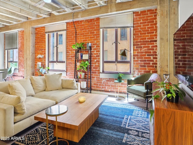 114 W Adams St Unit 505, Phoenix, AZ 85003 - living room with brick wall