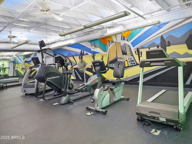 114 W Adams St Unit 505, Phoenix, AZ 85003 - gym featuring a ceiling fan