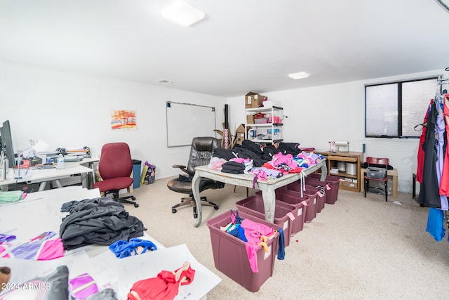 home office featuring carpet