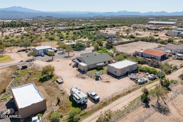 aerial view with a mountain view