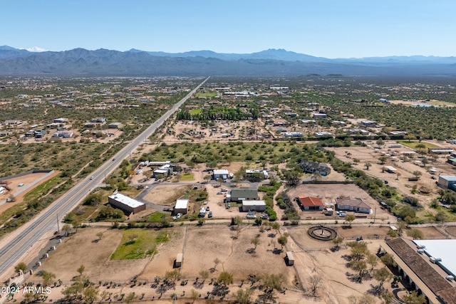 aerial view with a mountain view