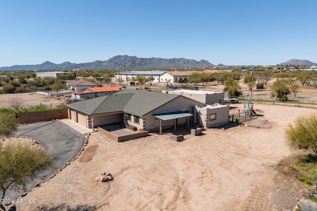 drone / aerial view with a mountain view