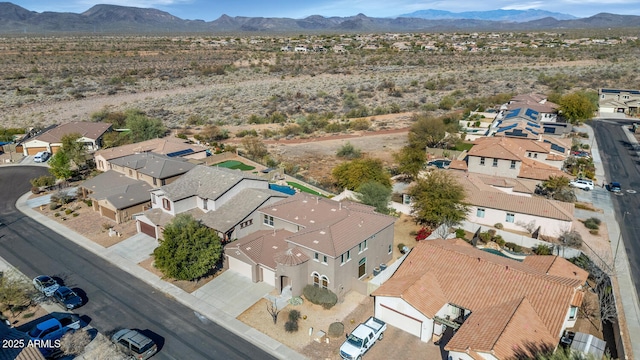 aerial view with a mountain view