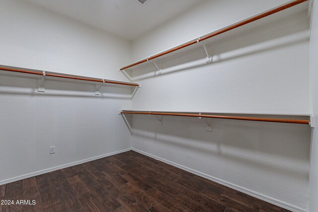 walk in closet featuring dark hardwood / wood-style floors