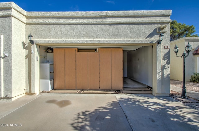 view of garage